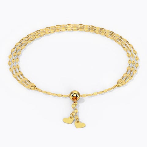 Glowing Link Adjustable Gold Bracelet Gold Bracelets 14 Karat Yellow Gold Glowing Link Adjustable Gold Bracelet
