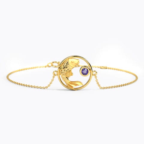 Mystical Pisces Zodiac Gemstone Bracelet Gold,Gemstone Bracelets 14 Karat Yellow Gold Mystical Pisces Zodiac Gemstone Bracelet