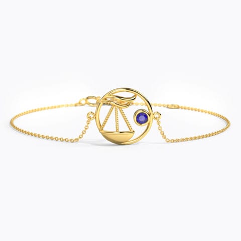 Charming Libra Zodiac Gemstone Bracelet Gold,Gemstone Bracelets 14 Karat Yellow Gold Charming Libra Zodiac Gemstone Bracelet