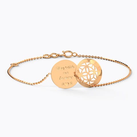 Lattice Personalised Gold Bracelet Gold Bracelets 14 Karat Rose Gold Lattice Personalised Gold Bracelet
