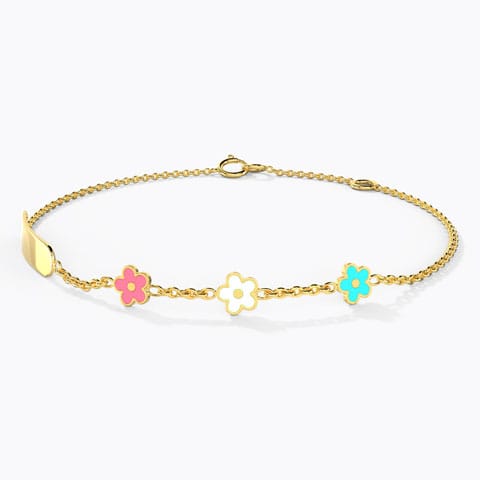 Floret Personalised Kids' Gold Bracelet Gold Bracelets 14 Karat Yellow Gold Floret Personalised Kids' Gold Bracelet