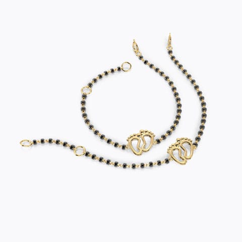 First Steps Baby Nazaria Gold Bracelet Set of 2 Gold Bracelets 18 Karat Yellow Gold First Steps Baby Nazaria Gold Bracelet Set of 2