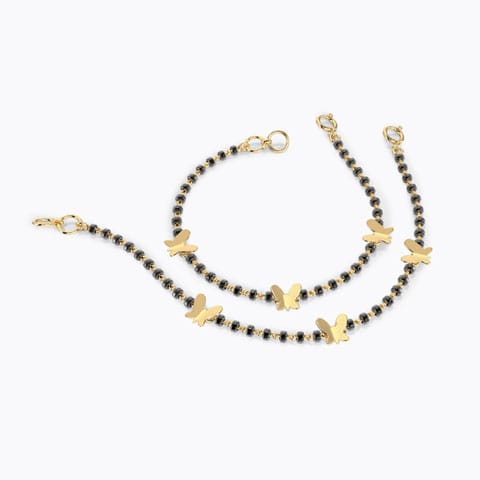 Flutter Baby Nazaria Gold Bracelet Set of 2 Gold Bracelets 18 Karat Yellow Gold Flutter Baby Nazaria Gold Bracelet Set of 2