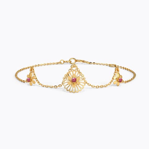 Mishka Cutout Gemstone Bracelet Gold,Gemstone Bracelets 14 Karat Yellow Gold Mishka Cutout Gemstone Bracelet