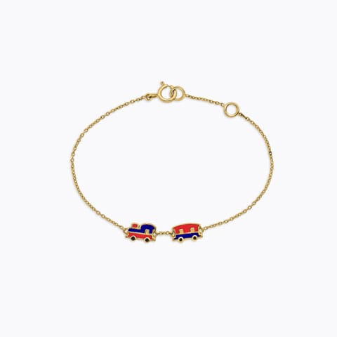Steam Train Kids' Gold Bracelet Gold Bracelets 14 Karat Yellow Gold Steam Train Kids' Gold Bracelet