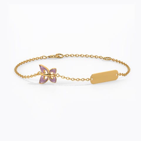 Flutter Personalised Kids' Gold Bracelet Gold Bracelets 14 Karat Yellow Gold Flutter Personalised Kids' Gold Bracelet