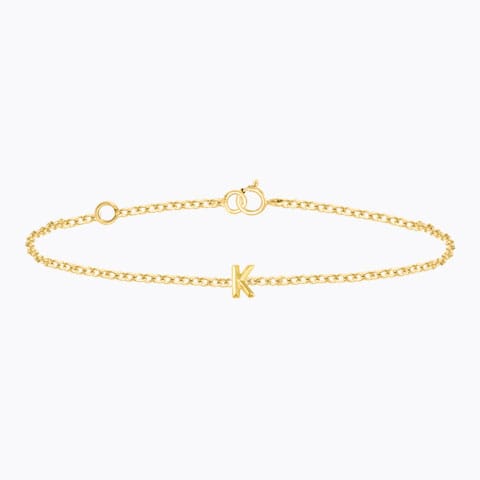 Bold Gold Alphabet K Bracelet Gold Bracelets 14 Karat Yellow Gold Bold Gold Alphabet K Bracelet