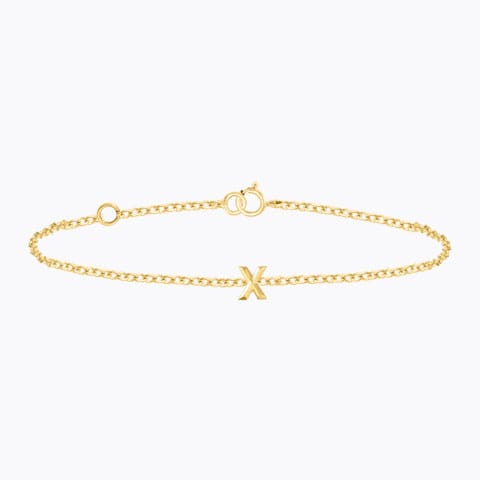 Bold Gold Alphabet X Bracelet Gold Bracelets 14 Karat Yellow Gold Bold Gold Alphabet X Bracelet