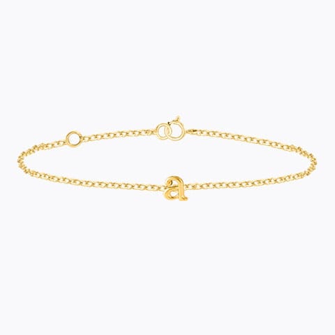 Classic Gold Alphabet A Bracelet Gold Bracelets 14 Karat Yellow Gold Classic Gold Alphabet A Bracelet