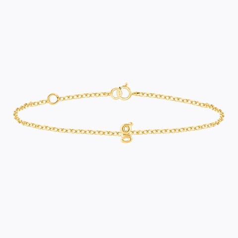 Classic Gold Alphabet G Bracelet Gold Bracelets 14 Karat Yellow Gold Classic Gold Alphabet G Bracelet