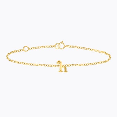 Classic Gold Alphabet H Bracelet Gold Bracelets 14 Karat Yellow Gold Classic Gold Alphabet H Bracelet