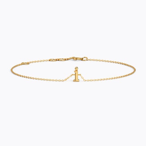Classic Gold Alphabet I Bracelet Gold Bracelets 14 Karat Yellow Gold Classic Gold Alphabet I Bracelet
