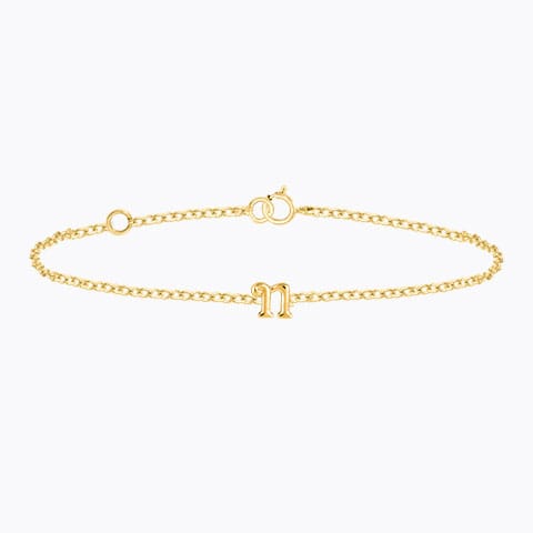 Classic Gold Alphabet N Bracelet Gold Bracelets 14 Karat Yellow Gold Classic Gold Alphabet N Bracelet