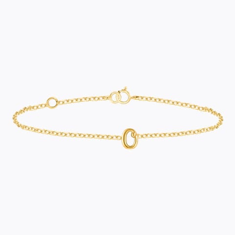 Classic Gold Alphabet O Bracelet Gold Bracelets 14 Karat Yellow Gold Classic Gold Alphabet O Bracelet