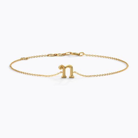 Classic Gold Alphabet U Bracelet Gold Bracelets 14 Karat Yellow Gold Classic Gold Alphabet U Bracelet