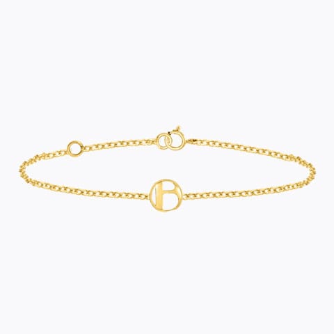 Artsy Gold Alphabet B Bracelet Gold Bracelets 14 Karat Yellow Gold Artsy Gold Alphabet B Bracelet