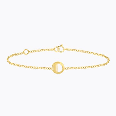 Artsy Gold Alphabet D Bracelet Gold Bracelets 14 Karat Yellow Gold Artsy Gold Alphabet D Bracelet