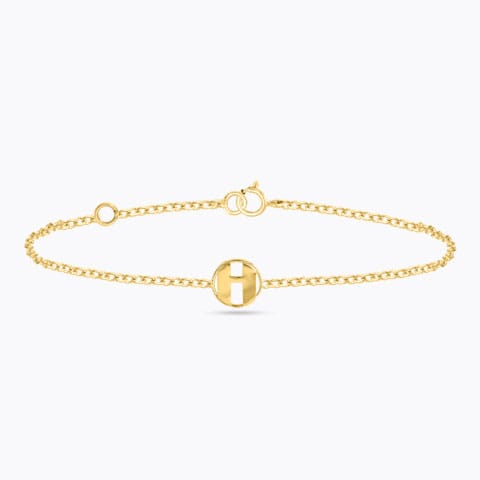 Artsy Gold Alphabet H Bracelet Gold Bracelets 14 Karat Yellow Gold Artsy Gold Alphabet H Bracelet