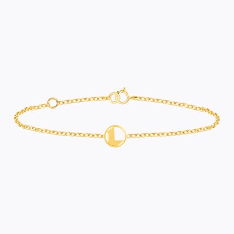 Artsy Gold Alphabet L Bracelet Gold Bracelets 14 Karat Yellow Gold Artsy Gold Alphabet L Bracelet