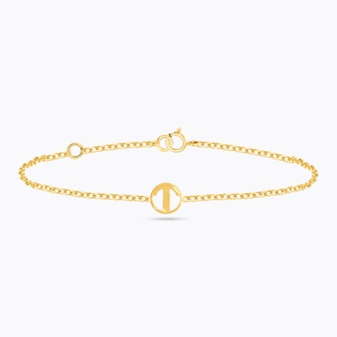 Artsy Alphabet T Gold Bracelet Gold Bracelets 14 Karat Yellow Gold Artsy Alphabet T Gold Bracelet