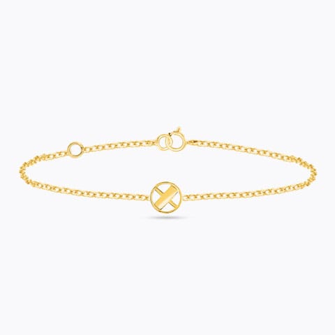 Artsy Gold Alphabet X Bracelet Gold Bracelets 14 Karat Yellow Gold Artsy Gold Alphabet X Bracelet