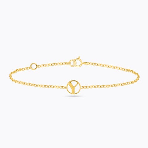 Artsy Gold Alphabet Y Bracelet Gold Bracelets 14 Karat Yellow Gold Artsy Gold Alphabet Y Bracelet