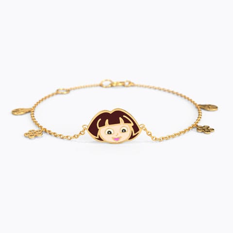 Joyful Dora The Explorer Kids' Gold Bracelet Gold Bracelets 14 Karat Yellow Gold Joyful Dora The Explorer Kids' Gold Bracelet