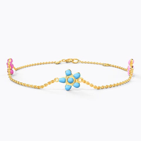 Blossom Cluster Kids' Gold Bracelet Gold Bracelets 14 Karat Yellow Gold Blossom Cluster Kids' Gold Bracelet
