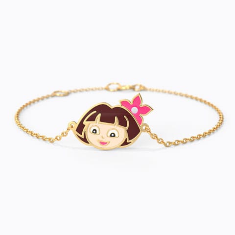 Floral Dora The Explorer Kids' Gold Bracelet Gold Bracelets 14 Karat Yellow Gold Floral Dora The Explorer Kids' Gold Bracelet