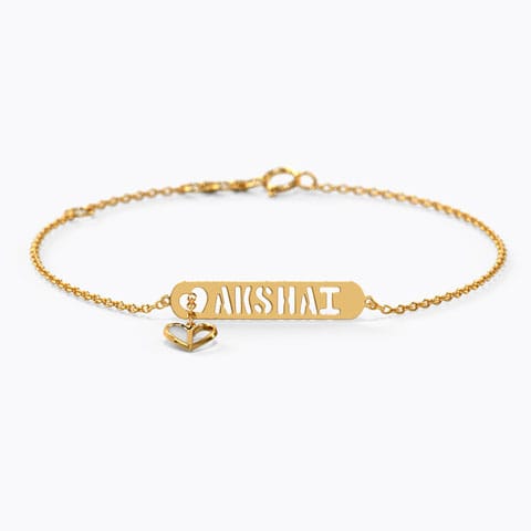 Forever Love Personalised Gold Bracelet Gold Bracelets 14 Karat Yellow Gold Forever Love Personalised Gold Bracelet