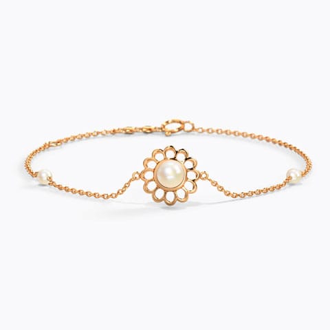 Diana Radiant Pearl Bracelet Gemstone Bracelets 14 Karat Rose Gold Diana Radiant Pearl Bracelet