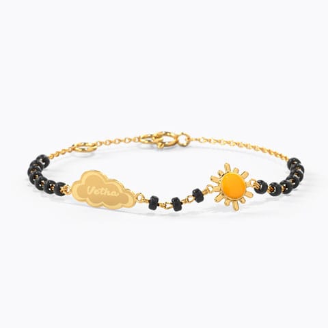 Sunrise Personalised Baby Nazaria Gold Bracelet Gold Bracelets 14 Karat Yellow Gold Sunrise Personalised Baby Nazaria Gold Bracelet