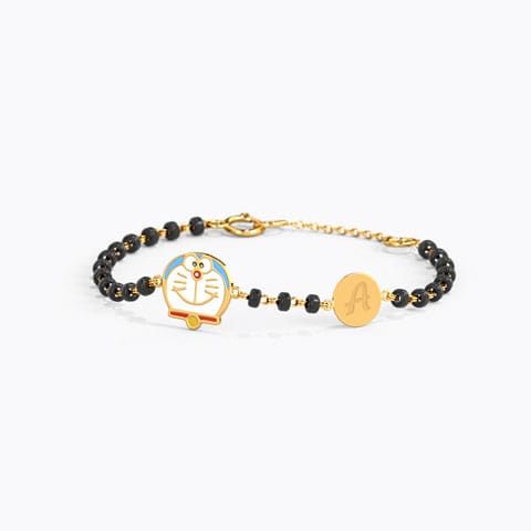 Doraemon Personalised Nazaria Bracelet Gold Bracelets 14 Karat Yellow Gold Doraemon Personalised Nazaria Bracelet