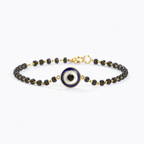 Delicate Circlet Evil Eye Baby Nazaria Gold Bracelets 14 Karat Yellow Gold Delicate Circlet Evil Eye Baby Nazaria