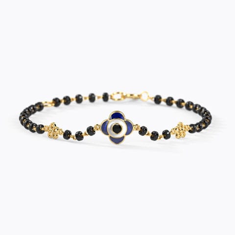 Floral Evil Eye Baby Nazarias Gold Bracelets 14 Karat Yellow Gold Floral Evil Eye Baby Nazarias