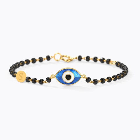 Classic Evil Eye Personalised Baby Nazaria Gold Bracelets 14 Karat Yellow Gold Classic Evil Eye Personalised Baby Nazaria