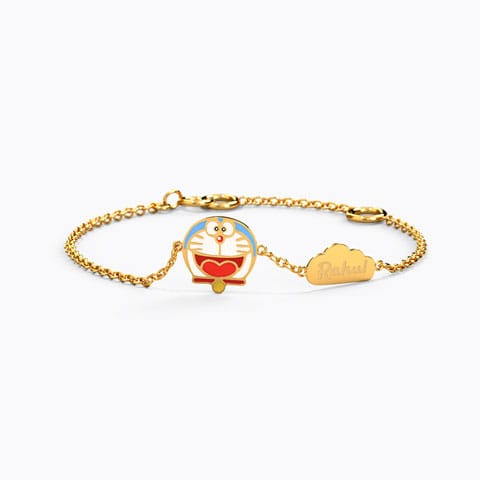Doraemon Personalised Kids' Bracelet Gold Bracelets 14 Karat Yellow Gold Doraemon Personalised Kids' Bracelet