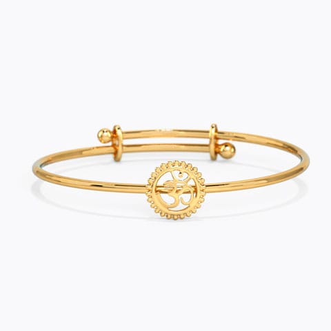 Ornate Om Baby Gold Bangle Gold Baby Bangles 14 Karat Yellow Gold Ornate Om Baby Gold Bangle