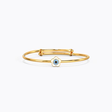 Bloom Evil Eye Baby Gold Bangle Gold Baby Bangles 14 Karat Yellow Gold Bloom Evil Eye Baby Gold Bangle