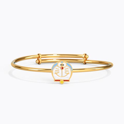 Cute Doraemon Baby Bangle Gold Baby Bangles 14 Karat Yellow Gold Cute Doraemon Baby Bangle