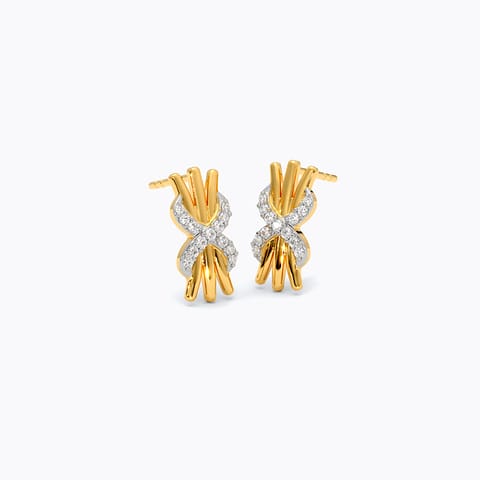 Breaking Barriers Diamond Earrings in Gold Plated 925 Silver
