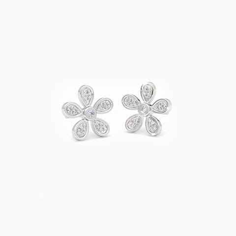 Promising Diamond Earrings in 925 Silver