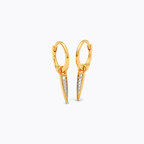 Competent Diamond Earrings in Gold Plated 925 Silver