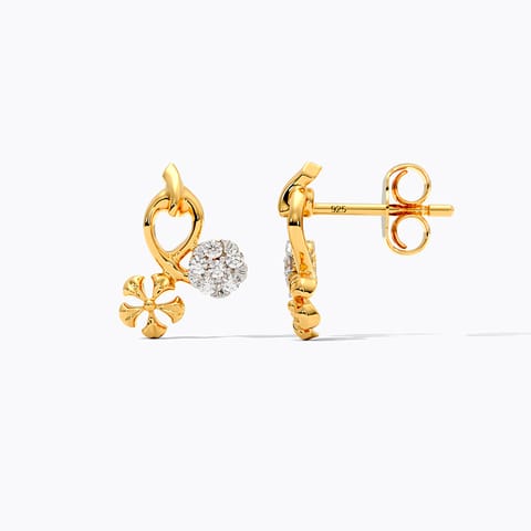 Unbreakable spirit Diamond Earrings in Gold Plated 925 Silver Unbreakable spirit Diamond Earrings in Gold Plated 925 Silver