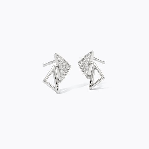 Eternity 925 Silver Diamond Stud Earrings Eternity 925 Silver Diamond Stud Earrings