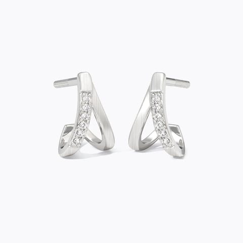Cora 925 Silver Diamond Earrings