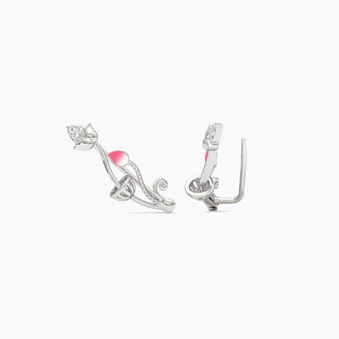 Lotus 925 Silver Diamond Earrings Lotus 925 Silver Diamond Earrings