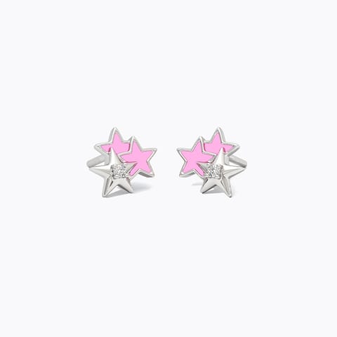 Twinkling Stars 925 Silver Diamond Earrings Twinkling Stars 925 Silver Diamond Earrings
