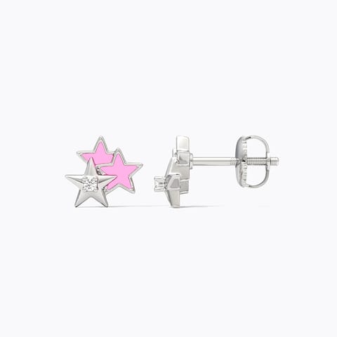 Twinkling Stars 925 Silver Diamond Earrings Twinkling Stars 925 Silver Diamond Earrings