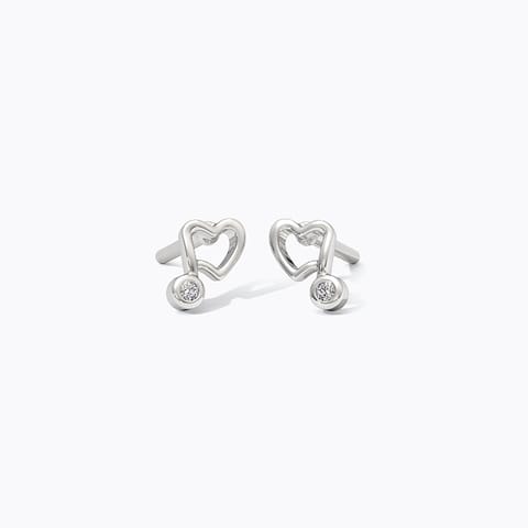 Musical Hearts 925 Silver Diamond Earrings Musical Hearts 925 Silver Diamond Earrings